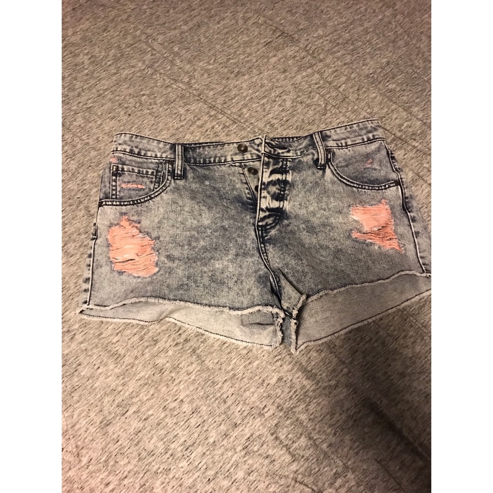💞💋RIPPED ACID WASH JEAN SHORTS (13)💋💞